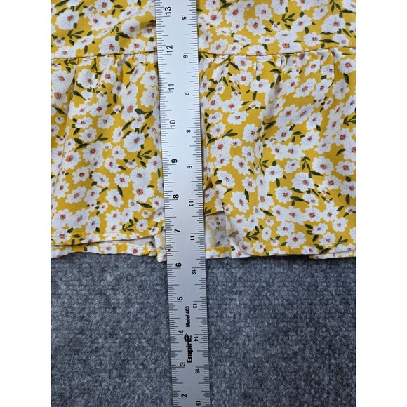 Aeropostale Dress Women Yellow Floral Button Baby Doll Short Sleeve Size S - Picture 3 of 10
